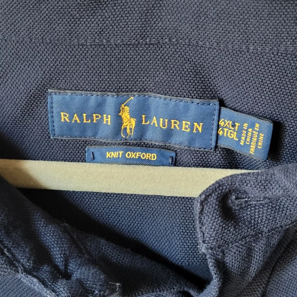 Ralph Lauren Polo Shirt Mens 4XLT Navy Blue Sailboat Lobster Nautical Polo